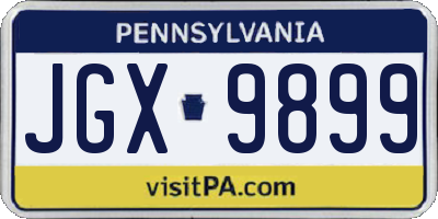 PA license plate JGX9899