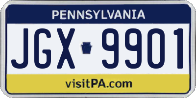PA license plate JGX9901