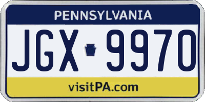 PA license plate JGX9970