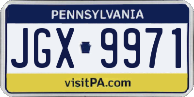 PA license plate JGX9971