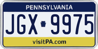 PA license plate JGX9975