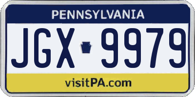 PA license plate JGX9979