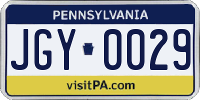 PA license plate JGY0029