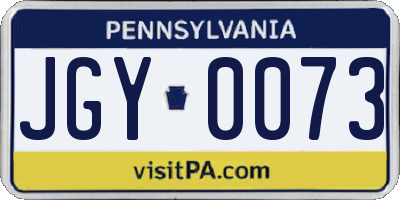 PA license plate JGY0073