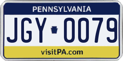 PA license plate JGY0079