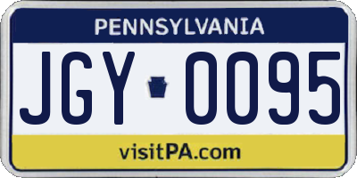 PA license plate JGY0095