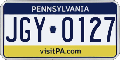 PA license plate JGY0127