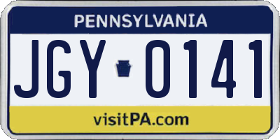 PA license plate JGY0141