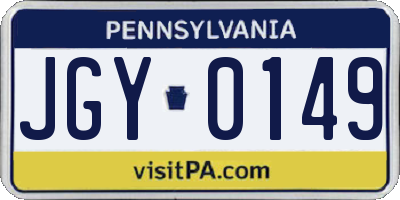 PA license plate JGY0149