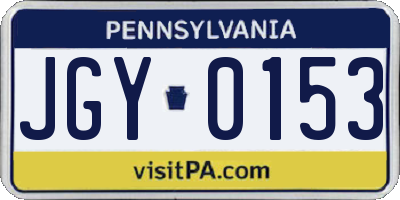 PA license plate JGY0153