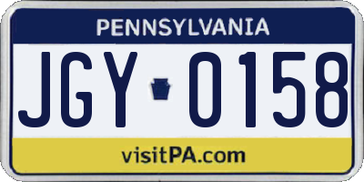 PA license plate JGY0158