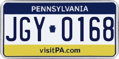 PA license plate JGY0168