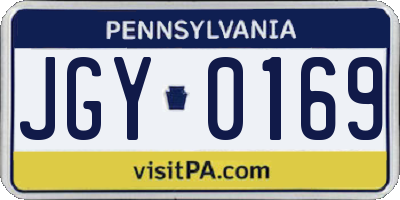 PA license plate JGY0169