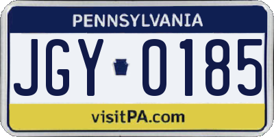 PA license plate JGY0185
