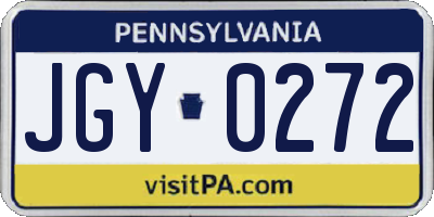 PA license plate JGY0272