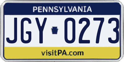 PA license plate JGY0273