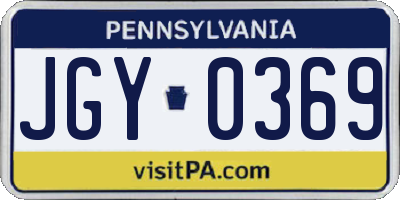 PA license plate JGY0369