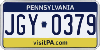PA license plate JGY0379