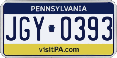 PA license plate JGY0393