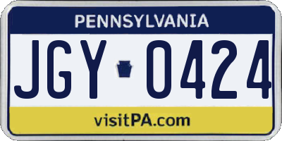 PA license plate JGY0424