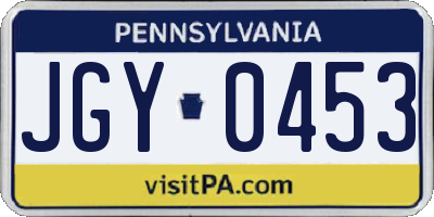PA license plate JGY0453