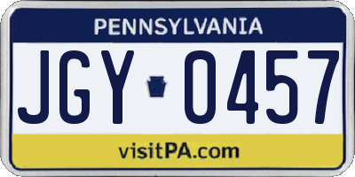 PA license plate JGY0457