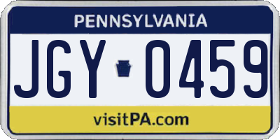 PA license plate JGY0459