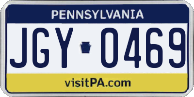 PA license plate JGY0469