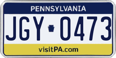 PA license plate JGY0473