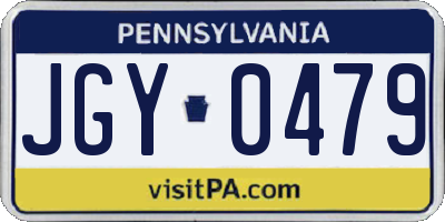 PA license plate JGY0479