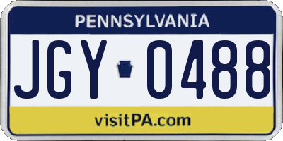 PA license plate JGY0488