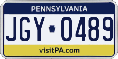 PA license plate JGY0489