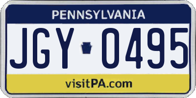 PA license plate JGY0495