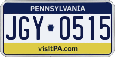 PA license plate JGY0515