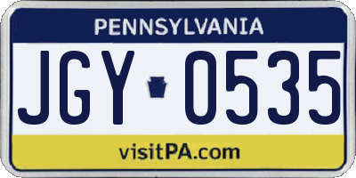 PA license plate JGY0535