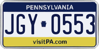 PA license plate JGY0553