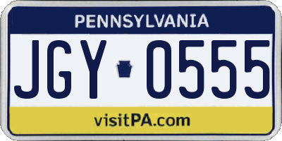 PA license plate JGY0555