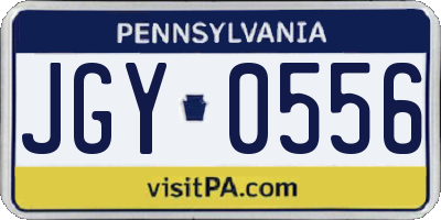 PA license plate JGY0556