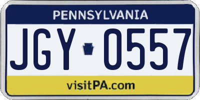 PA license plate JGY0557