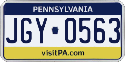 PA license plate JGY0563