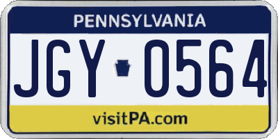 PA license plate JGY0564