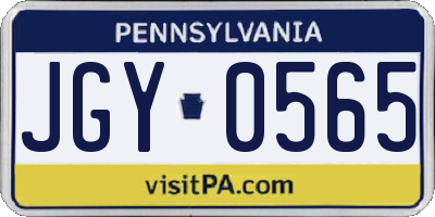 PA license plate JGY0565