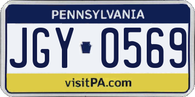 PA license plate JGY0569