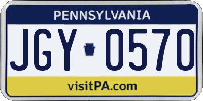 PA license plate JGY0570