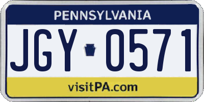 PA license plate JGY0571