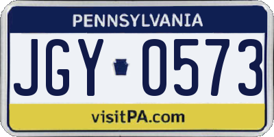 PA license plate JGY0573