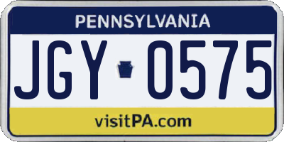 PA license plate JGY0575