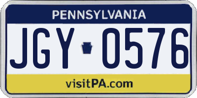 PA license plate JGY0576