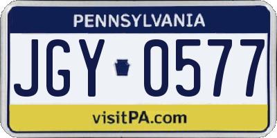 PA license plate JGY0577