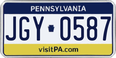 PA license plate JGY0587
